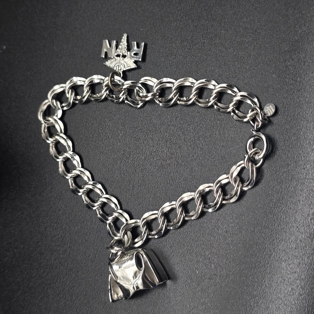 Silver Filled Nursing Charm Bracelet Sterling Silver Charm
